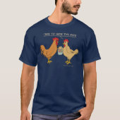 Funny Chicken Easter Egg Hunt Cartoon Dark T-Shirt (Front)