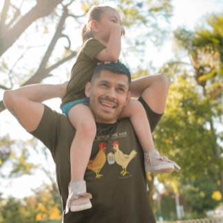 Funny Chicken Easter Egg Hunt Cartoon Dark T-Shirt