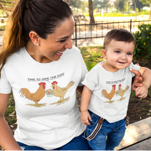 Funny Chicken Easter Egg Hunt Cartoon Light T-Shirt