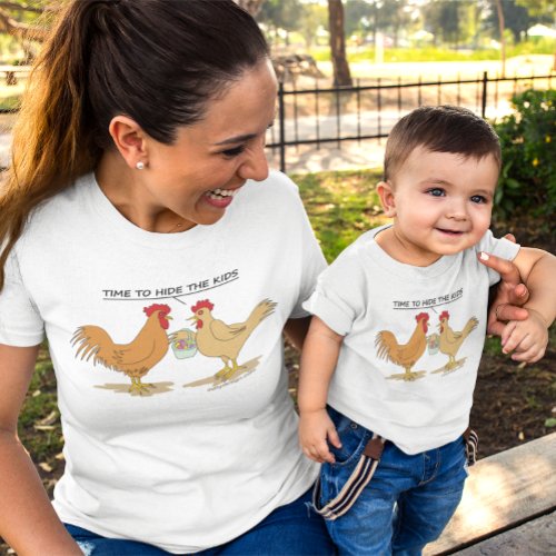 Funny Chicken Easter Egg Hunt Cartoon Light T_Shirt