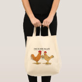 Funny Chicken Easter Egg Hunt Grocery Tote Bag (Front (Product))