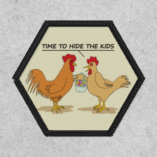 Funny Chicken Easter Egg Hunt Patch