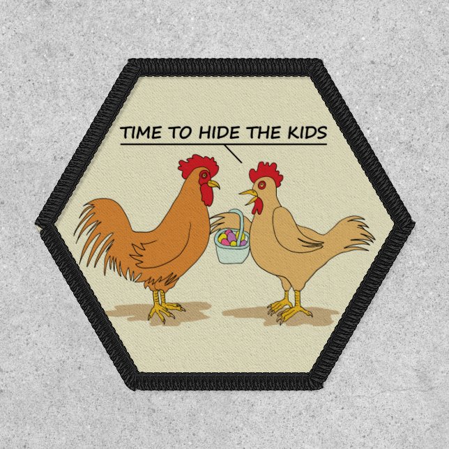 Funny Chicken Easter Egg Hunt Patch (Front)