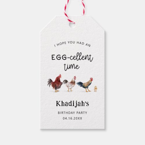 Funny Chicken Egg_Cellent Birthday Party  Gift Tags