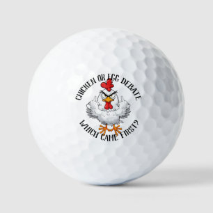 Funny Chicken Egg Debate Personalized Golf Balls