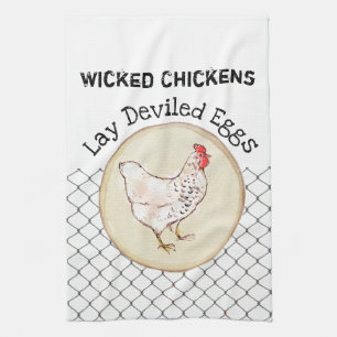 Funny Chicken Egg Novelty Rustic Shabby Farmhouse Kitchen Towel