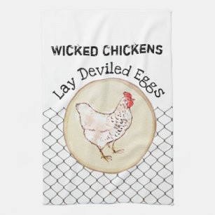 Funny Chicken Kitchen Hand Towels Zazzle