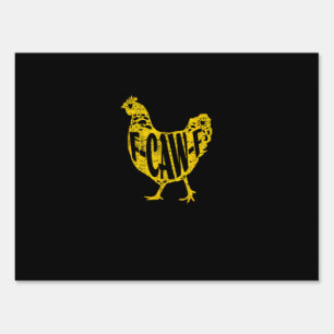 Funny Chicken F-Caw-F Hen Poultry Rooster Coop Sign