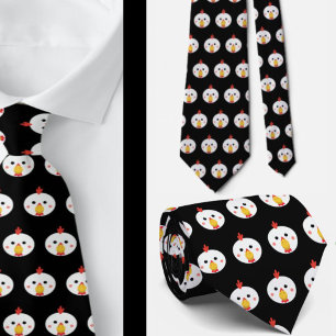 Funny Chicken Faces Gag Gift Neck Tie Necktie