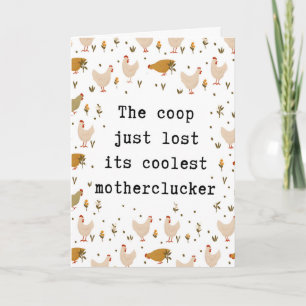 Funny Chicken Farewell Card  Goodbye Coworker Card