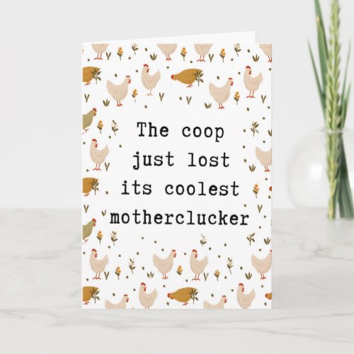 Funny Chicken Farewell Card  Goodbye Coworker Card