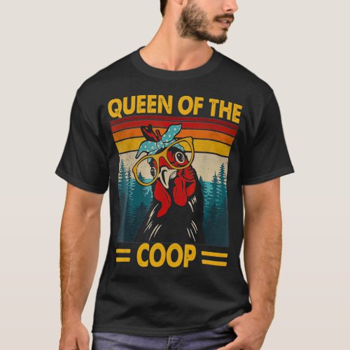 Funny Chicken Farmer  Queen Of The Coop Chicken co T_Shirt