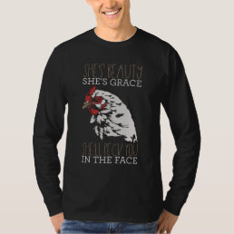 Funny Chicken Farmer She&#39;s Grace Beauty Novelty T-Shirt