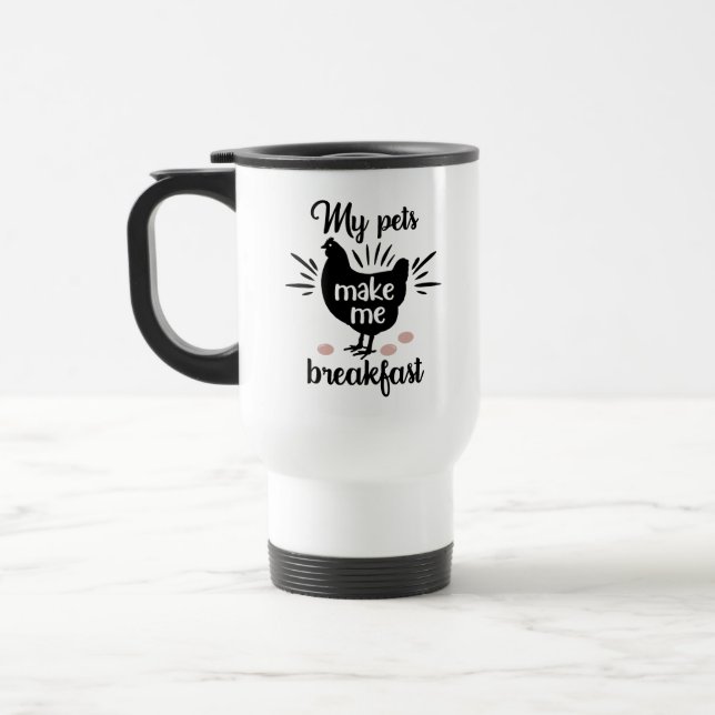 Funny Chicken Gift Farm Fresh Eggs Country Farmer  Travel Mug (Left)