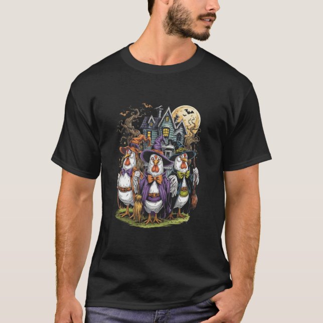 Funny Chicken Halloween Costume Spooky Season Chic T-Shirt (Front)