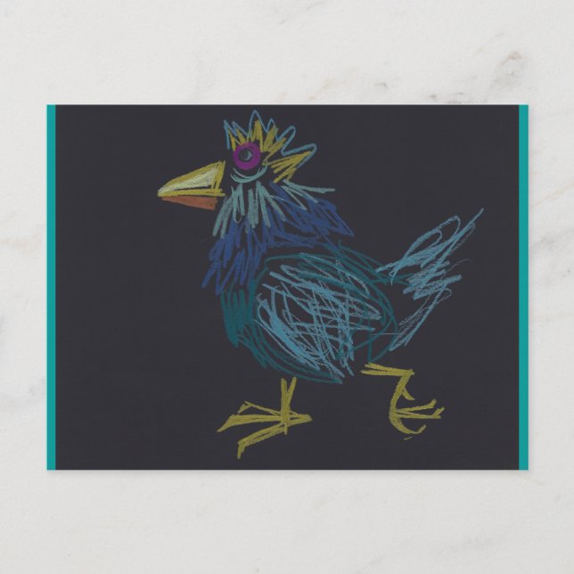 Funny Chicken Happy Easter Rooster Year Postcard (Front)