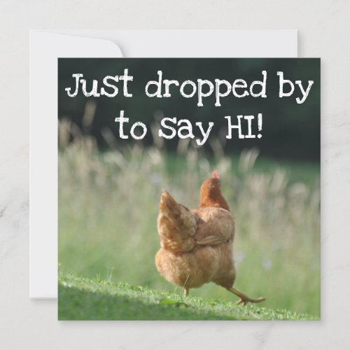 Funny Chicken Hello Greetings Cute Farm Animals  Card