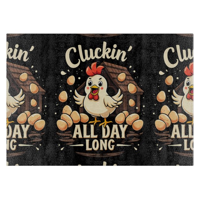Funny Chicken Humor Rustic Farm Life Cutting Board (Front)