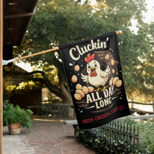 Funny Chicken Humor Rustic Farm Life House Flag