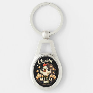 Funny Chicken Humor Rustic Farm Life Keychain