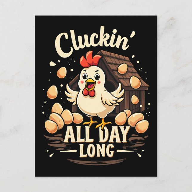 Funny Chicken Humor Rustic Farm Life Throw Pillow Postcard (Front)