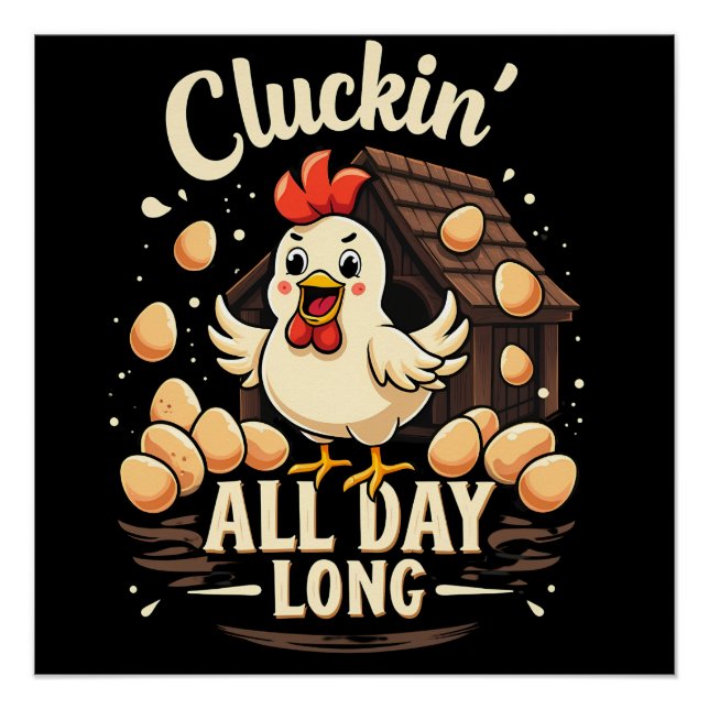 Funny Chicken Humor Rustic Farm Life Throw Pillow Poster (Front)