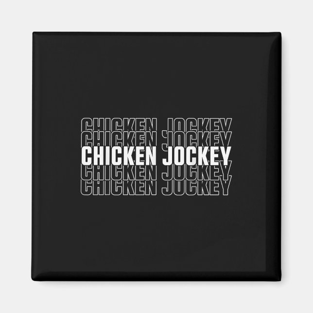 Funny Chicken Jockey Stacked Repeat Font Fun Gag M Magnet (Front)