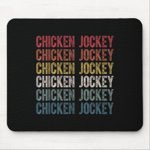 Funny Chicken Jockey Stacked Repeat Font Fun Gag M Mouse Pad