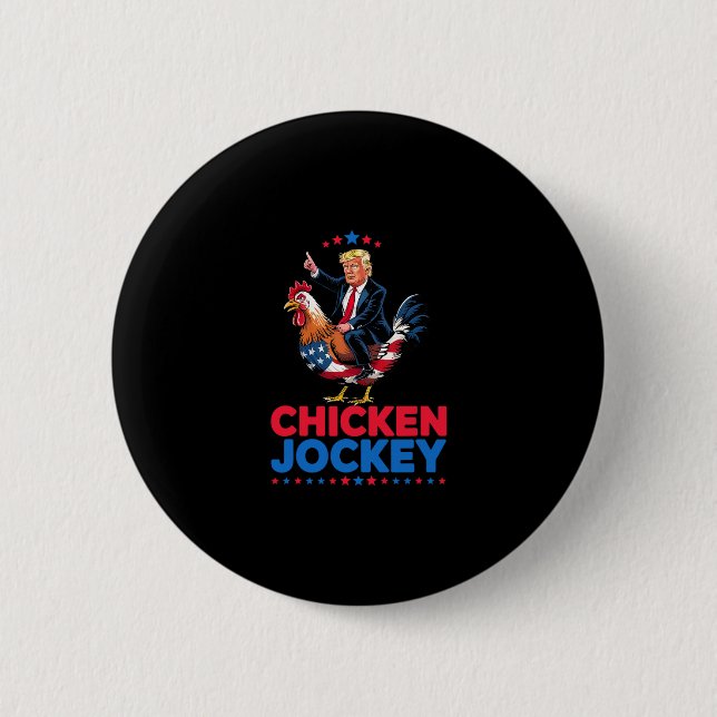 Funny Chicken Jockey Trump Meme  Button (Front)