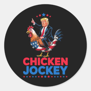 Funny Chicken Jockey Trump Meme Classic Round Sticker