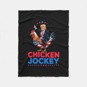 Funny Chicken Jockey Trump Meme  Fleece Blanket