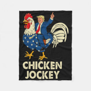 Funny Chicken Jockey Trump Meme For Men Women Fleece Blanket