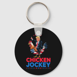 Funny Chicken Jockey Trump Meme  Keychain
