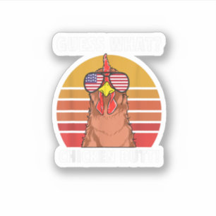 Funny Chicken Joke Guess What Chicken Butt Sticker