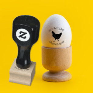 Funny Chicken Just Got Laid Farm Egg Rubber Stamp