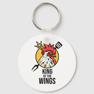Funny Chicken King Wings Fans Bbq Drumstick Gift F Keychain