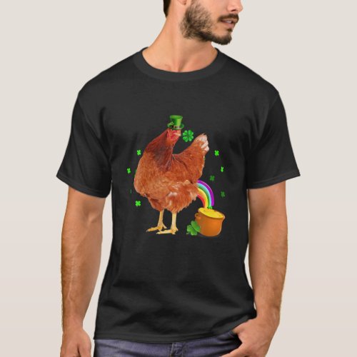 Funny Chicken Leprechaun Hat St Patricks Day Sha T_Shirt