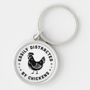 Funny chicken lover farm life quotes keychain