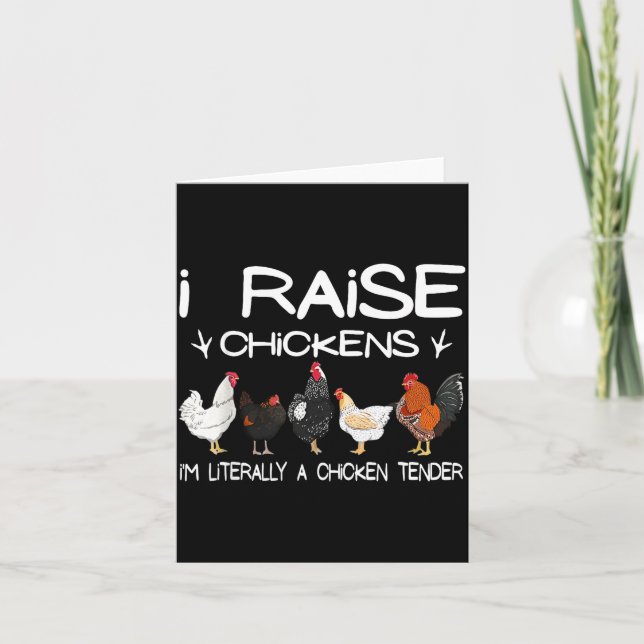 Funny Chicken Lover Gift – I Raise Chickens Farm Q Card (Front)