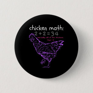 Funny Chicken Math  Button