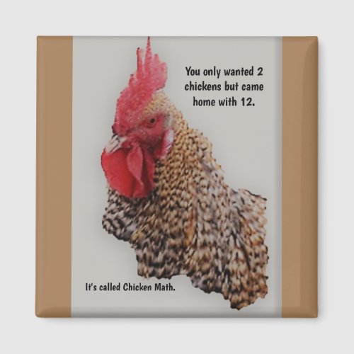 Funny Chicken Math Square Kitchen Magnet