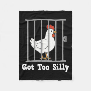 Funny Chicken Meme Got Too Silly Humor Men Women K Fleece Blanket