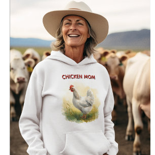 Funny Chicken Mom Farm Hoodie