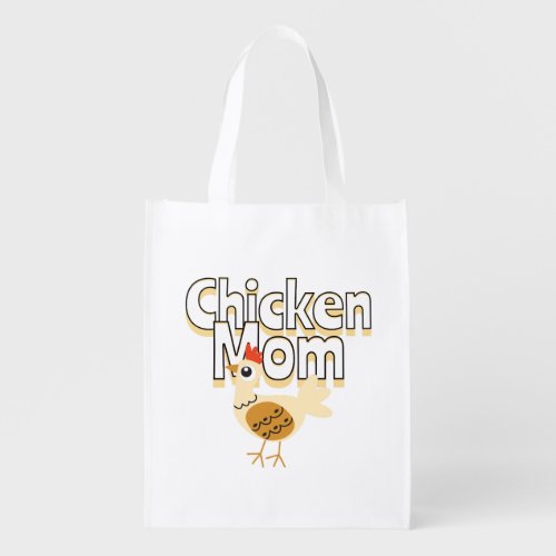 Funny Chicken Mom Personalized Grocery Bag