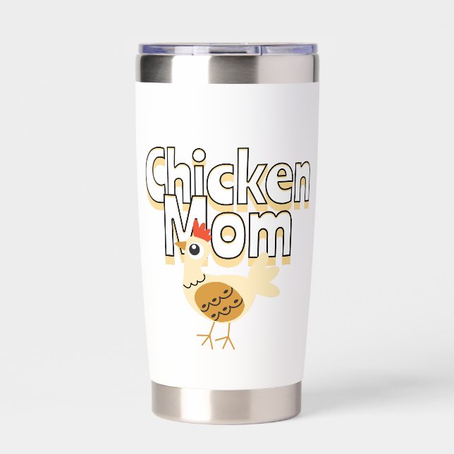Funny Chicken Mom Personalized Insulated Tumbler (Front)