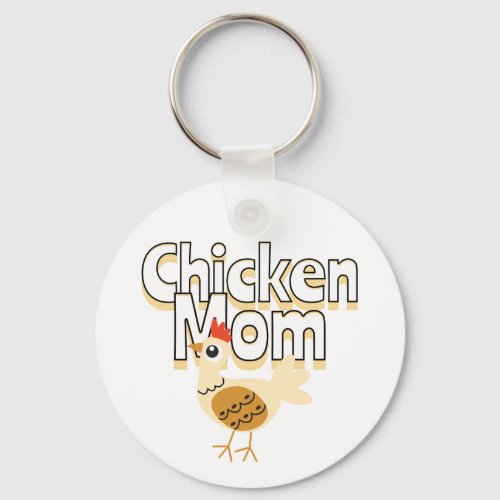 Funny Chicken Mom Personalized Keychain