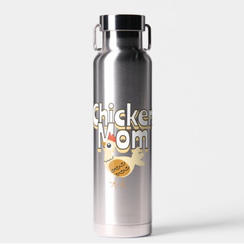 Funny Chicken Mom Personalized Water Bottle