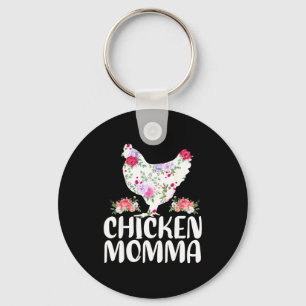 Funny chicken momma shirt for women mother's day keychain