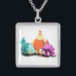 Funny Chicken Necklace Gift<br><div class="desc">Funny Necklaces with Chickens Waiting Egg To Hatch Fun Cartoon Hens Drawing - or Choose / Add Your Unique Text / Font / Color - Make Your Special Gift - Resize and move or remove and add elements / image with customization tool ! - Drawing and Design by MIGNED. You...</div>