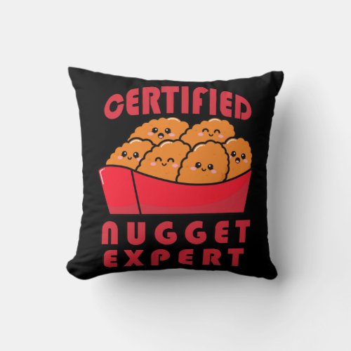 Funny Chicken Nugget Expert Nug Life Throw Pillow